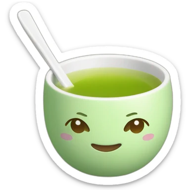 Japanese green tea handle less cup sticker