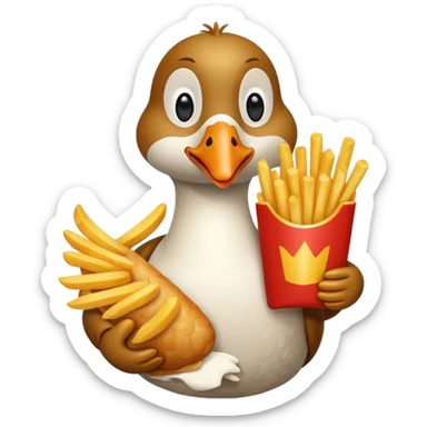 GOOSE HOLDING FRENCH FRIES sticker
