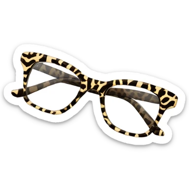 Animal print glasses without face sticker