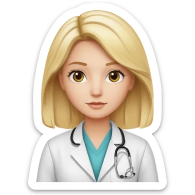 Cosmiatra en spa rubia balayage cabello hasta la cintura sticker