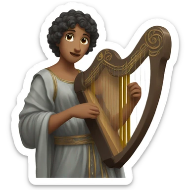 Sappho a harp in his hand sticker