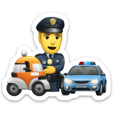 driver being fined by a traffic police officer sticker