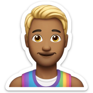 Gay man with make up sticker