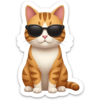 Cat wearing sunglasses sticker