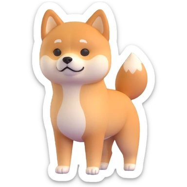 shiba inu standing, sad sticker