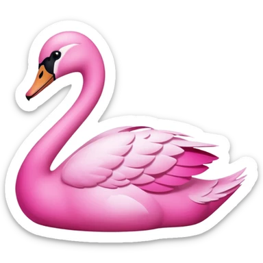 Pink swan  sticker