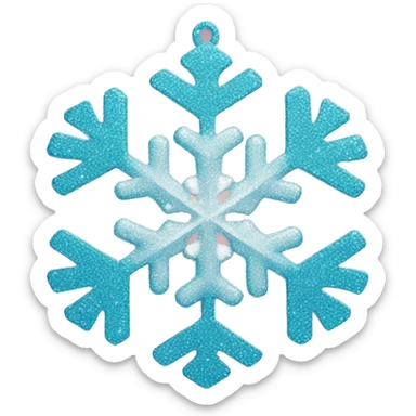 Glitter Snowflake Christmas bauble sticker
