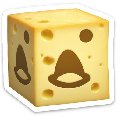 a block of cheese playing call of duty sticker