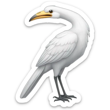 White tall bird with a long beak sticker