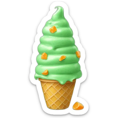 Ice cream green with Orange chips sticker