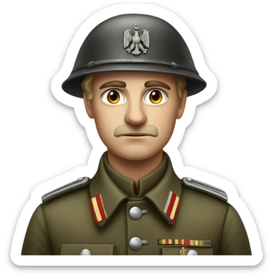 serious german soldier the middle of the XX century sticker