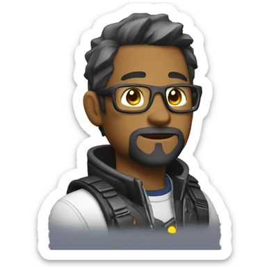 persona con consola de videojuegos sticker