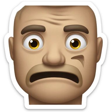 Man with dumbells crying sticker