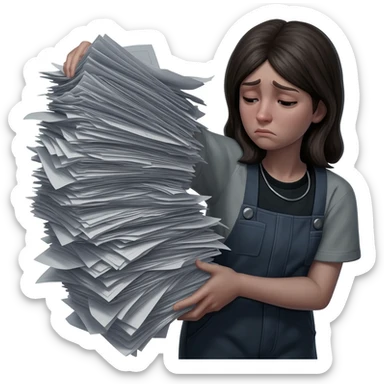 girl being a wage labor to be—burdensome, unenjoyable, and uncaring— sticker