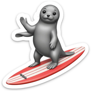 Seal riding a surfboard sticker
