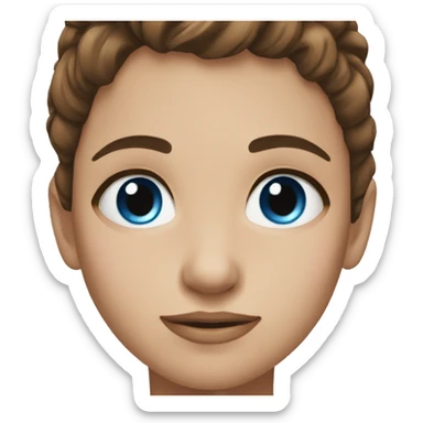 Pretty girl brown hair blue eyes sticker