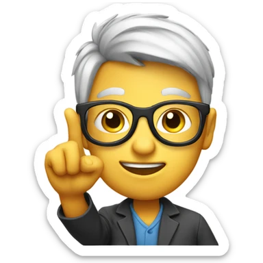 Nerd face with finger pointing upwards sticker