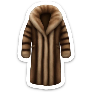 Luxurious brown full length fur coat sticker