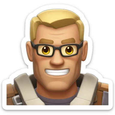 Saxton Hale from Team Fortress 2 sticker