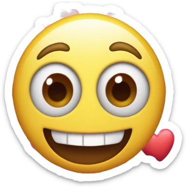 emoji with hearts instead of eyes with the mouth open to the right sticker