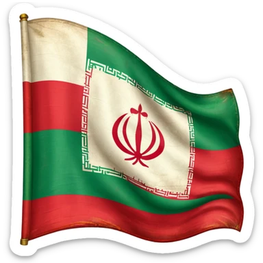 Old iran flag icon sticker