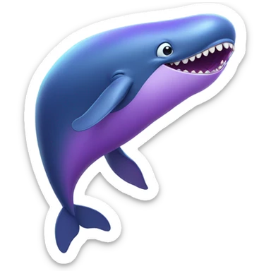 Blue whale purple, open mouth sticker