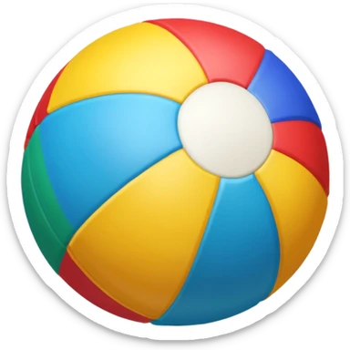A colorful beach ball with a pattern of bright summer colors. sticker