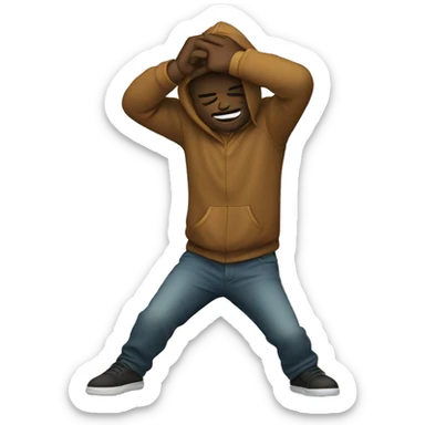 a person dabbing  sticker