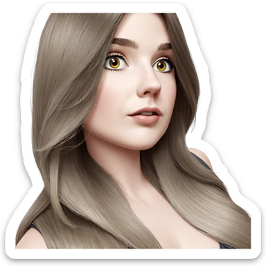 realistic portrait of girl sticker