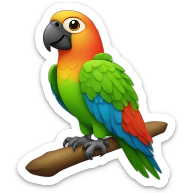 the parrot looks straight ahead sticker
