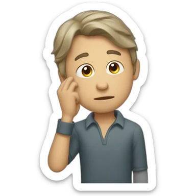 man scratching head sticker