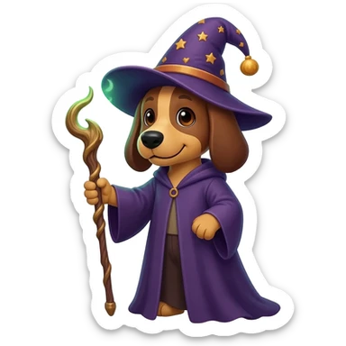 Dog wizard sticker