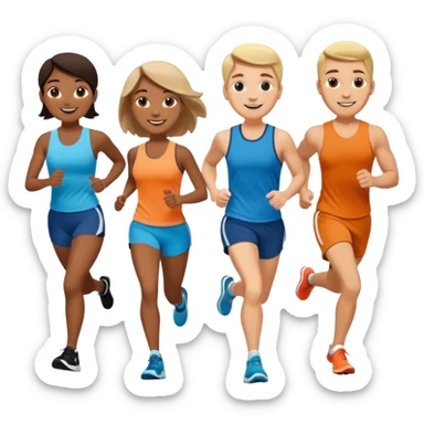 running at run club love fitness and social events sticker