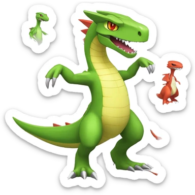  Cool Edgy Digimon-Fakemon-Guilmon-Grovyle-Flygon-Velociraptor-Dragon full body sticker