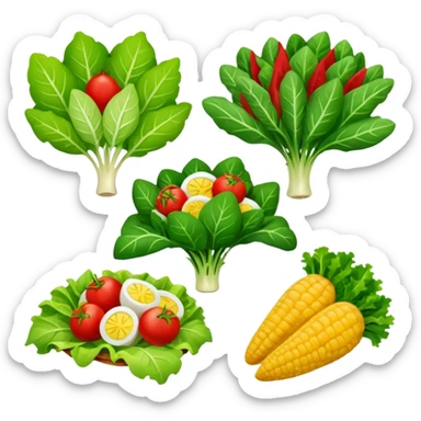 different salad leaves different colors  sticker