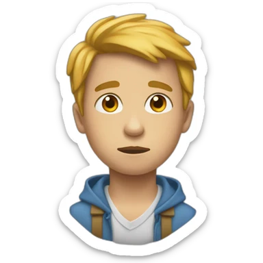 Un garçon qui pleure et qui dit même pas un vu sticker