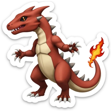 Black and magmatic Marowak-Cubone-Salandit-Charmeleon-fusion (full body) sticker