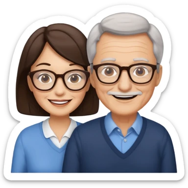  Older Couple with women brunettes sticker