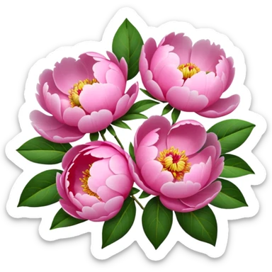 pink peonies  sticker