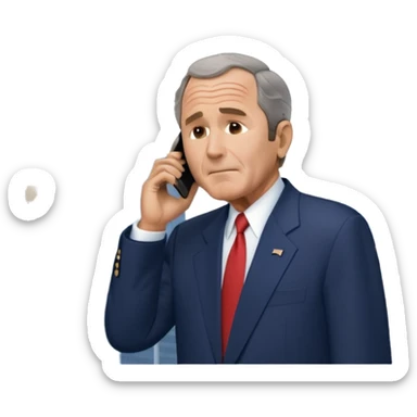 emoji of the world trade center with a plane crashed into it and george bush on a phone in front of them sticker