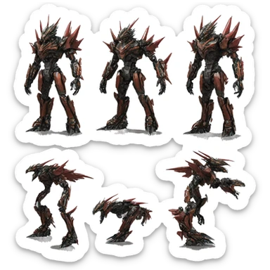 futuristic spiky dragon-Bionicle-mecha full body sticker