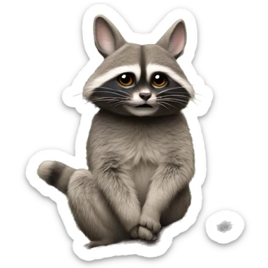 Mapache encerrado en una bur sticker