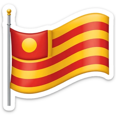 Flag with Yellow Color on the top and Red Color on the Bottom Only Two Portion equally made sticker