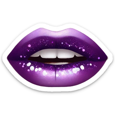 Purple ombre lip gloss with a lot of glitter sticker