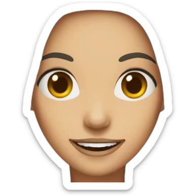 evil brunette women smile sticker