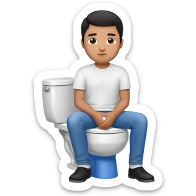 brown man on toilet sticker