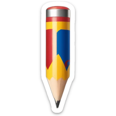 superhero pencil wearing a spain flag sticker