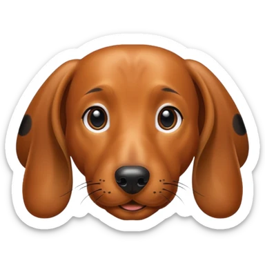 Dachshund's face (not hairy, black and brown spots) sticker