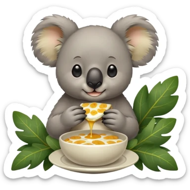 koala eating breakfast sticker