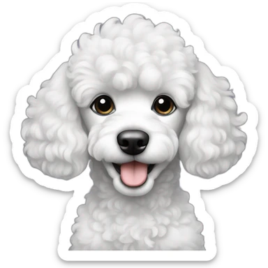 a black and white poodle puppy sticker